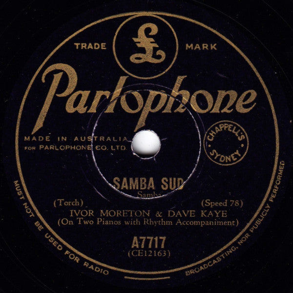 Ivor Moreton & Dave Kaye* : Samba Sud / Cavaquinho (Shellac, 10")