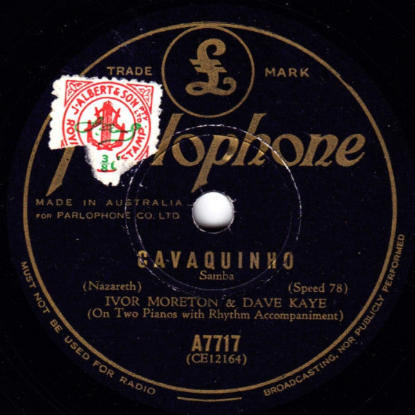 Ivor Moreton & Dave Kaye* : Samba Sud / Cavaquinho (Shellac, 10")