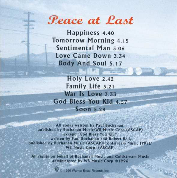 The Blue Nile : Peace At Last (CD, Album)