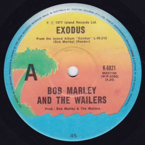 Bob Marley & The Wailers : Exodus (7", Single)