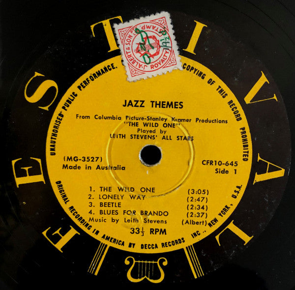 Leith Stevens' All Stars : Jazz Themes From "The Wild One" (10", Mono)