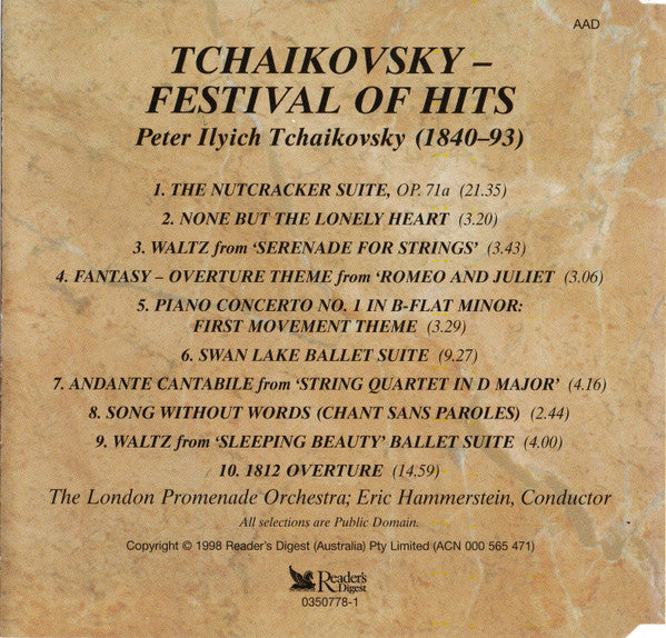 Tchaikovsky* : Festival Of Hits (CD, Comp)
