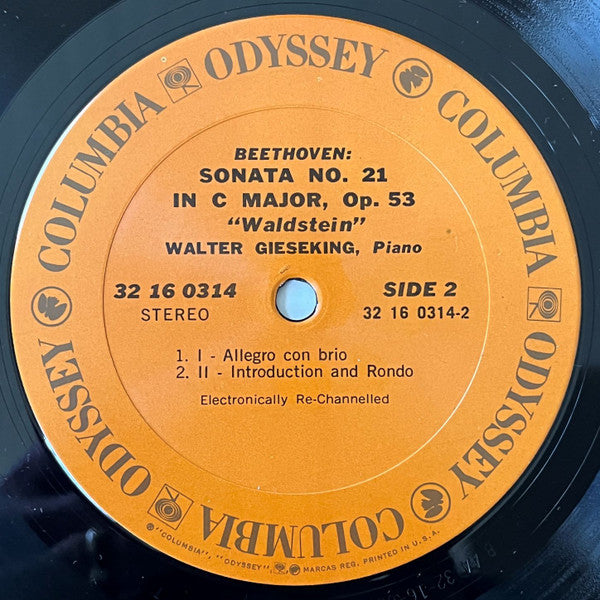 Ludwig van Beethoven - Walter Gieseking : Two Favorite Sonatas: Appassionata • Waldstein (LP, RM)