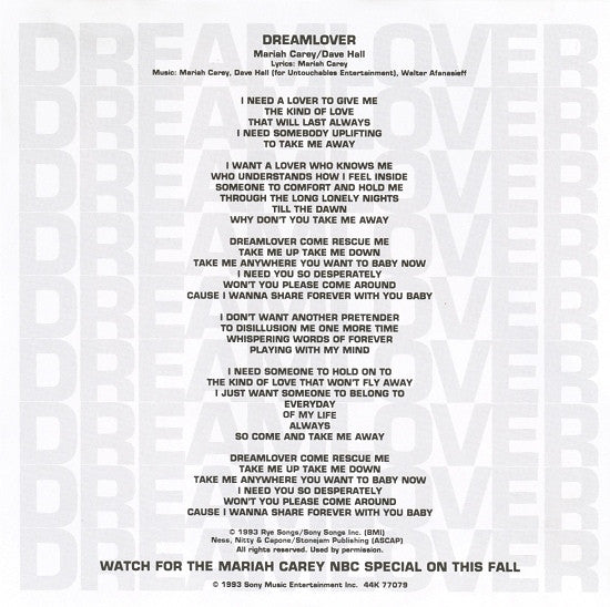 Mariah Carey : Dreamlover (CD, Maxi)
