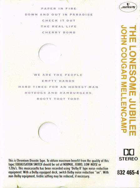 John Cougar Mellencamp : The Lonesome Jubilee (Cass, Album, Chr)