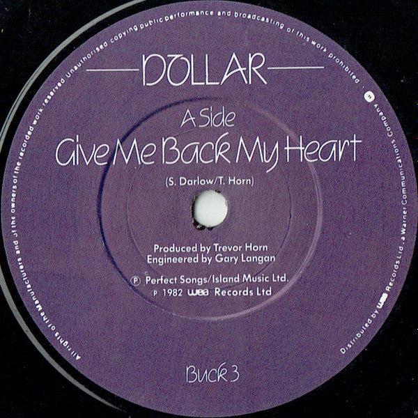 Dollar : Give Me Back My Heart (7", Single)