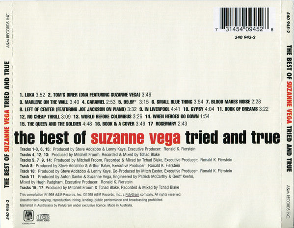 Suzanne Vega : The Best Of Suzanne Vega: Tried And True (CD, Comp)