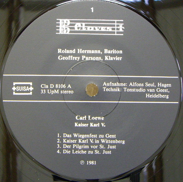 Carl Loewe, Roland Hermann, Geoffrey Parsons (2) : Balladen-Zyklen (LP, Album, Gat)