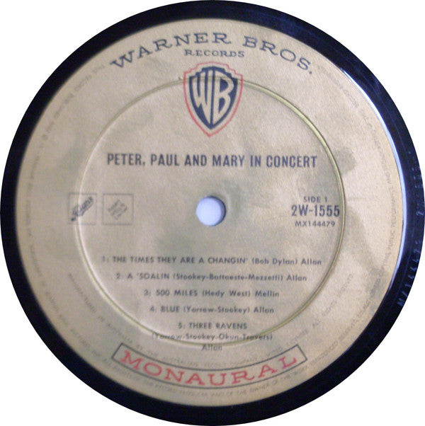 Peter, Paul & Mary : In Concert (2xLP, Album, Mono, gol)