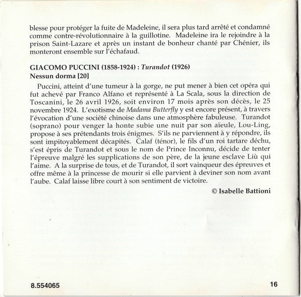 Various : Nessun Dorma And Other Favourite Italian Tenor Arias (CD, Comp)