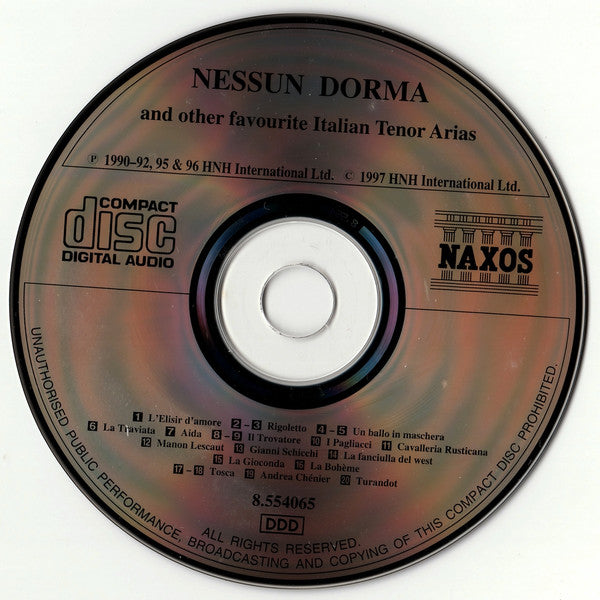 Various : Nessun Dorma And Other Favourite Italian Tenor Arias (CD, Comp)