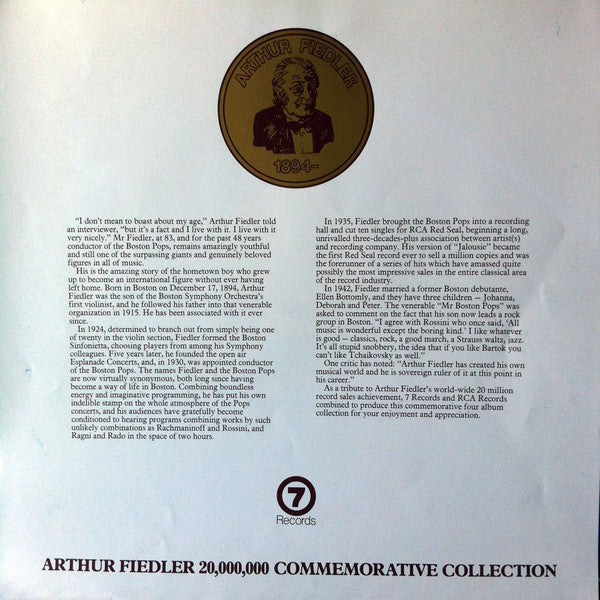 Boston Pops Orchestra Conducted By Arthur Fiedler : 20,000,000 Commemorative Collection (4xLP, Comp + Box)