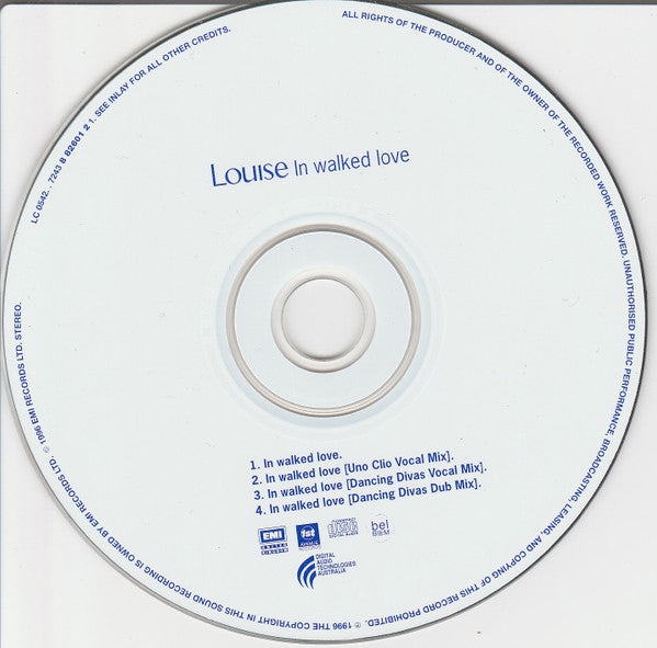 Louise : In Walked Love (CD, Single)