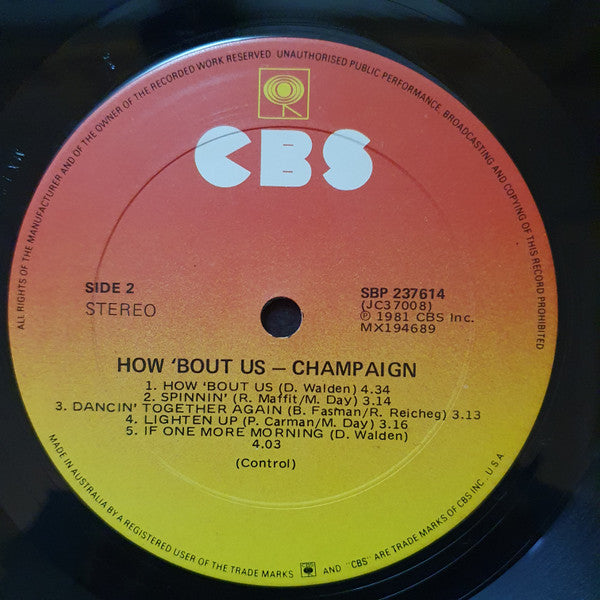 Champaign : How 'Bout Us (LP, Album)