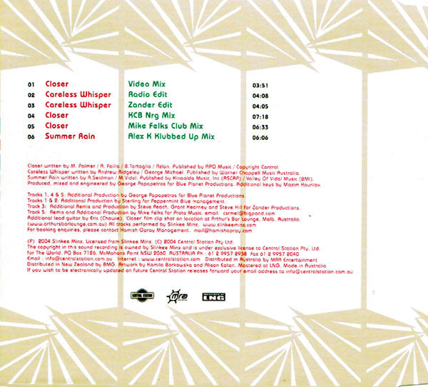 Slinkee Minx : Closer / Careless Whisper (CD, Single)