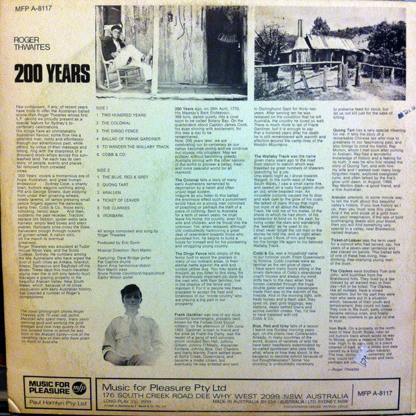 Roger Thwaites : 200 Years (LP, Album)