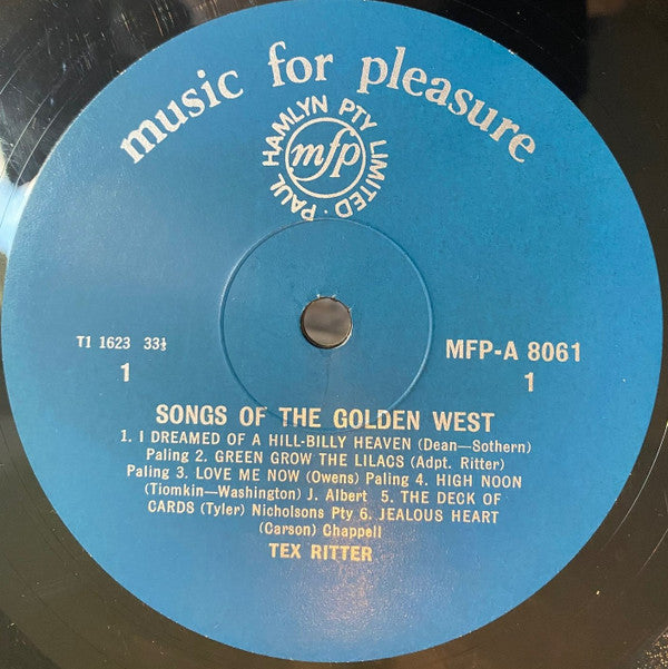 Tex Ritter : Songs Of The Golden West (LP, Album, Mono, RE)