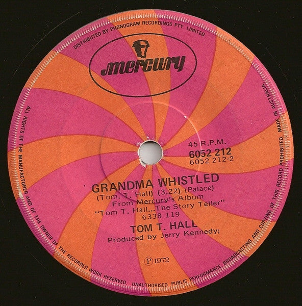 Tom T. Hall : (Old Dogs-Children And) Watermelon Wine (7", Single)
