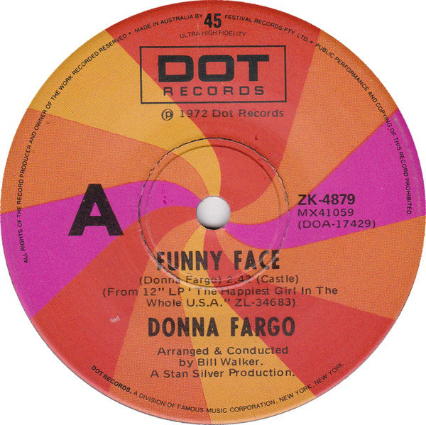 Donna Fargo : Funny Face (7", Single)