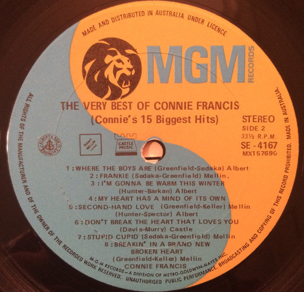 Connie Francis : The Very Best Of Connie Francis (LP, Comp, RE)