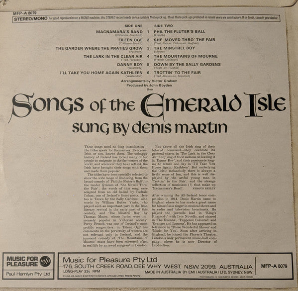 Denis Martin : Songs Of The Emerald Isle (LP)