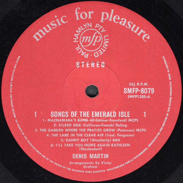 Denis Martin : Songs Of The Emerald Isle (LP)