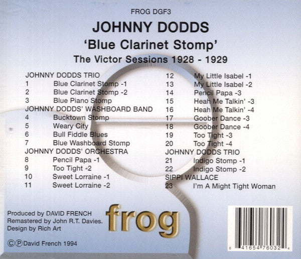 Johnny Dodds : Blue Clarinet Stomp -- The Complete Victor Sessions 1928 & 1929 (CD, Comp, RM)
