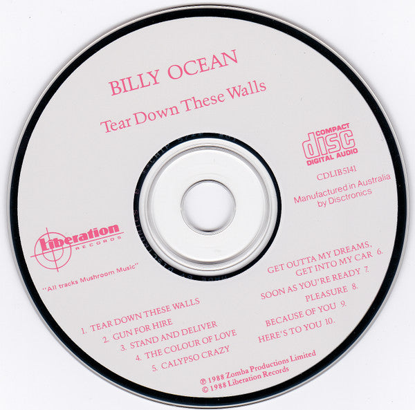 Billy Ocean : Tear Down These Walls (CD, Album)
