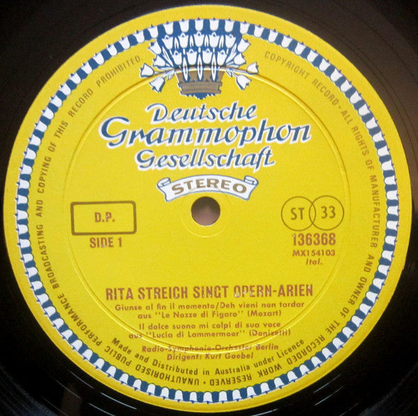 Rita Streich : Rita Streich Singt Arien Der Grossen Oper (LP, RE)