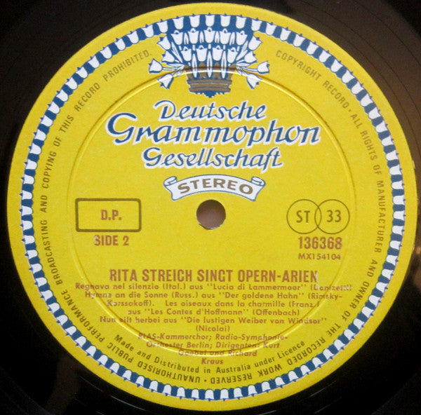 Rita Streich : Rita Streich Singt Arien Der Grossen Oper (LP, RE)
