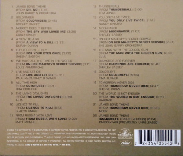 Various : The Best Of James Bond - 40th Anniversary Edition (CD, Comp, RM)
