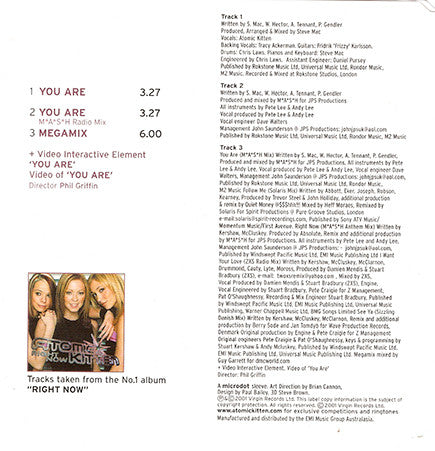 Atomic Kitten : You Are (CD, Single, Enh)