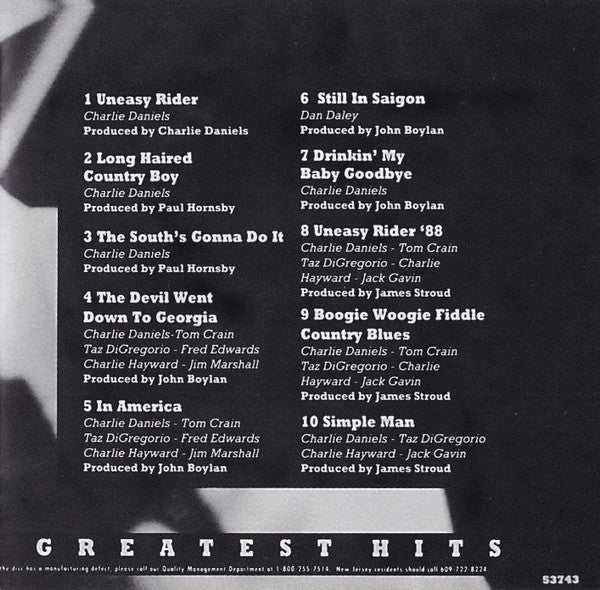 Charlie Daniels : All-Time Greatest Hits (CD, Comp)