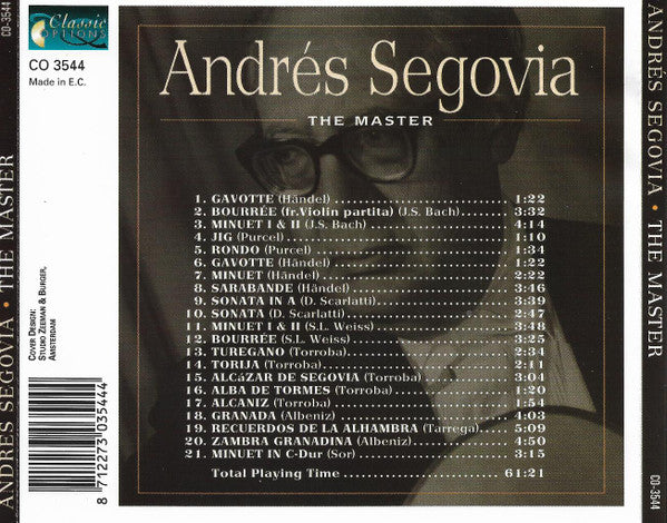 Andrés Segovia : The Master (CD, Album)