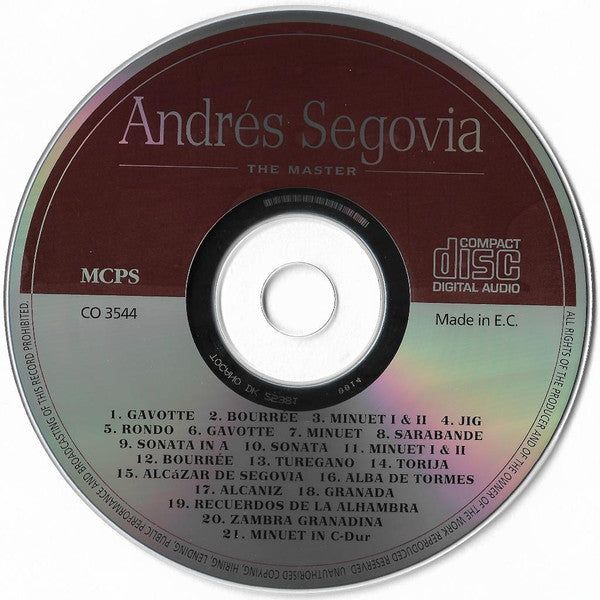Andrés Segovia : The Master (CD, Album)