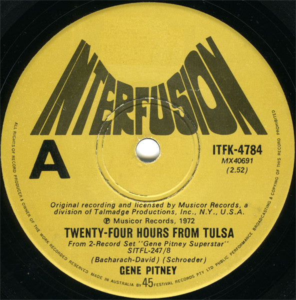 Gene Pitney : Twenty Four Hours From Tulsa (7", Single)
