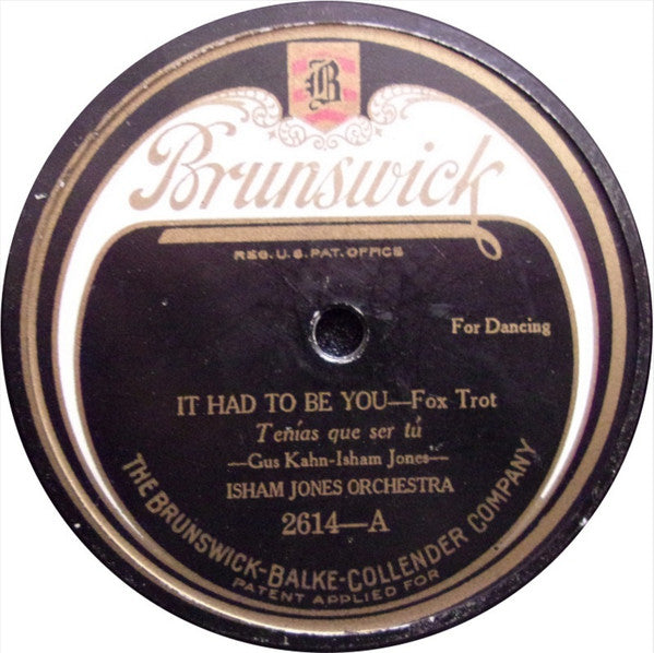 Isham Jones Orchestra : It Had To Be You / After The Storm (Shellac, 10")