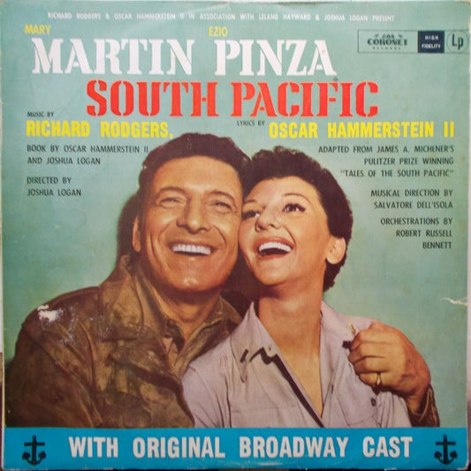 Mary Martin, Ezio Pinza, Rodgers & Hammerstein With "South Pacific" Original Broadway Cast : South Pacific (LP, Album, Mono)