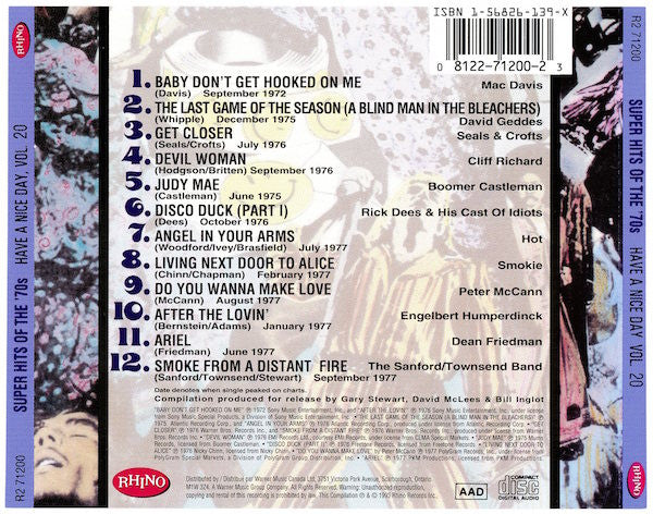 Various : Super Hits Of The '70s - Have A Nice Day, Vol. 20 (CD, Comp, RM)