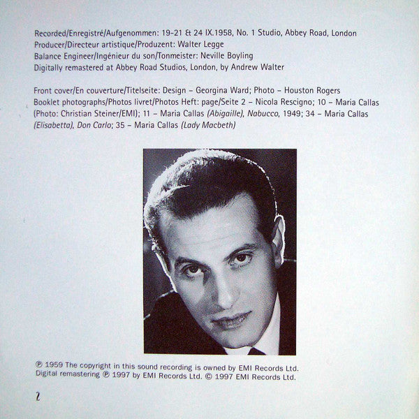 Verdi* / Maria Callas, Philharmonia Orchestra, Nicola Rescigno : Verdi Arias I (CD, Album, RE, RM)