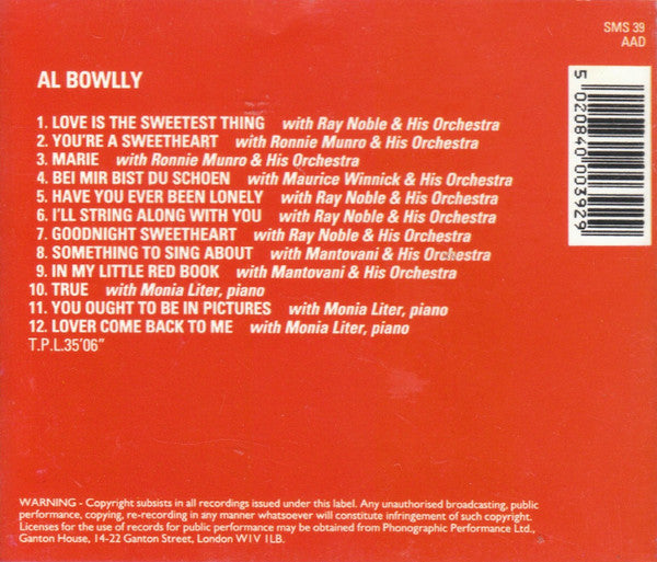 Al Bowlly : Al Bowlly With Various Orchestras (CD, Comp)