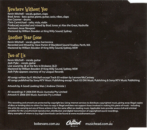 Bob Evans (2) : Nowhere Without You (CD, Single)