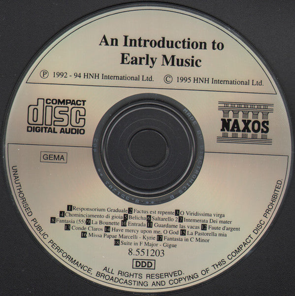 Various : An Introduction To Early Music (CD, Comp)