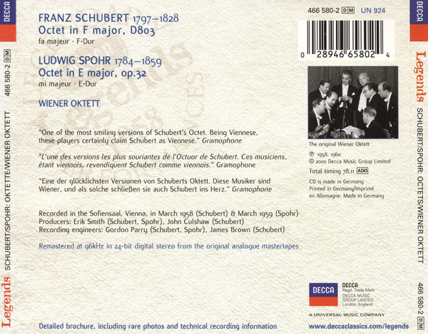 Franz Schubert, Louis Spohr - Wiener Oktett : Octets / Oktette (CD, Comp)