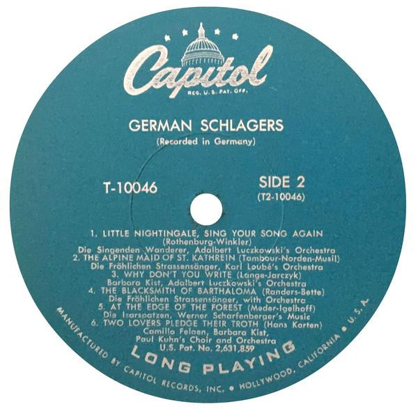 Various : German Schlagers: Songs By Germany's Favorite Recording Artists (LP, Album)
