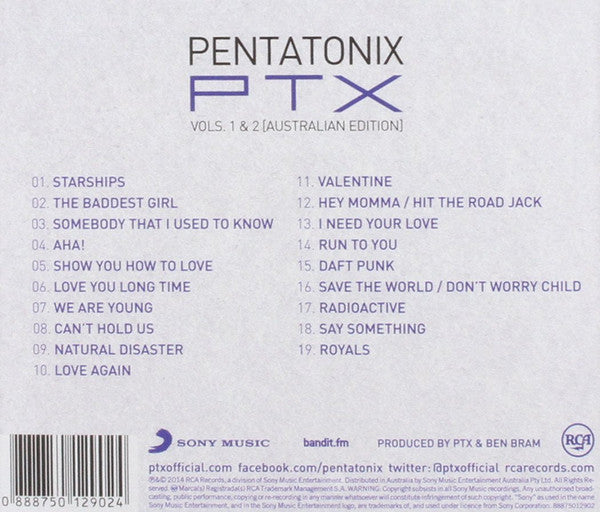 Pentatonix : PTX Vols. 1 & 2 (CD, Album)