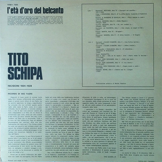 Tito Schipa : Tito Schipa (LP, Comp, Mono)