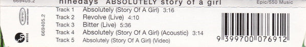 Nine Days : Absolutely (Story Of A Girl) (CD, Single, Enh)