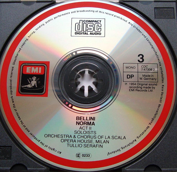 Vincenzo Bellini / Maria Callas, Mario Filippeschi, Ebe Stignani, Orchestra Del Teatro Alla Scala E Coro Del Teatro Alla Scala, Tullio Serafin : Norma (3xCD, Mono, RM + Box, Album, RE, Sli)