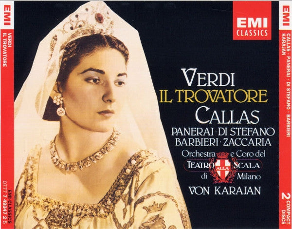Verdi* - Callas*, Panerai*, Di Stefano*, Barbieri*, Zaccaria*, Orchestra* E Coro Del Teatro Alla Scala, Von Karajan* : Il Trovatore (2xCD, Album, Mono, RE, RM + Box, Sli)
